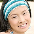 Kooky rakchanok in a blue two piece at the beach