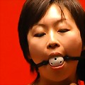 Japanese AV Model lesbian bondage video with a gimp ball